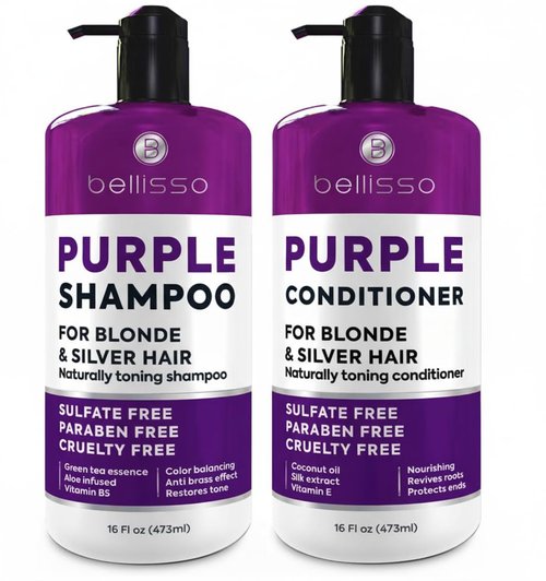 Skiennix Purple Shampoo and Conditioner Set - Sulfate & Paraben Free Toner for Platinum Blonde & Grey Hair | 2 x 16 fl oz