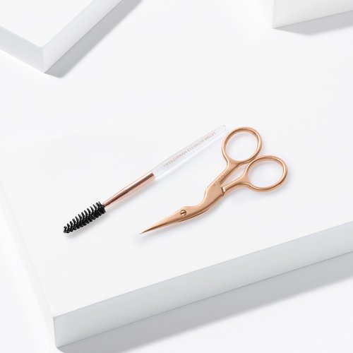 Tweezerman Rose Gold Eyebrow Scissor and Eyebrow Brush