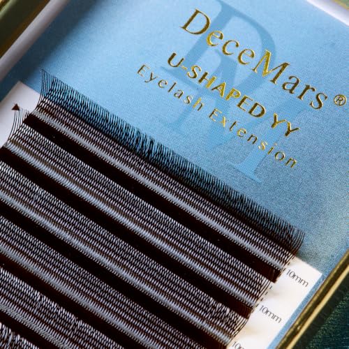 DeceMars 2D Y Shaped Russian Volume False Eyelashes Brown 0.07mm, 8-14mm Mix