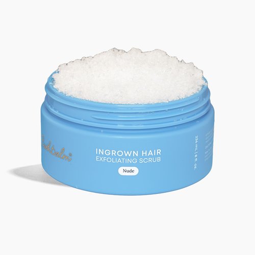 Bushbalm Ingrown Hair Exfoliating Scrub – Pre-Shave Sugar Scrub for Ingrown Hairs, Razor Bumps & Dry Skin – Gently Buffs & Soothes Sensitive Skin – Nude, 236ml