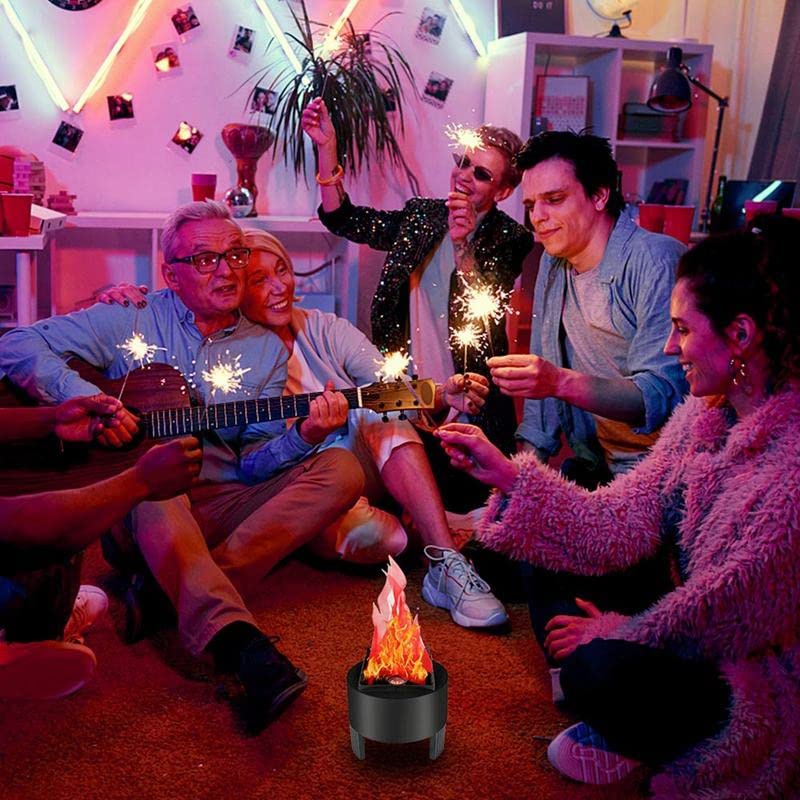3 Pack 3D LED Fake Fire Flame Light Indoor Flame Effect Lamps for Christmas Halloween Party