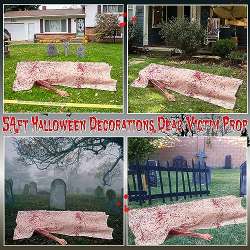Scary Halloween Outdoor Dead Body Prop - Right Hand Only, 5.4ft, Haunted House Decoration