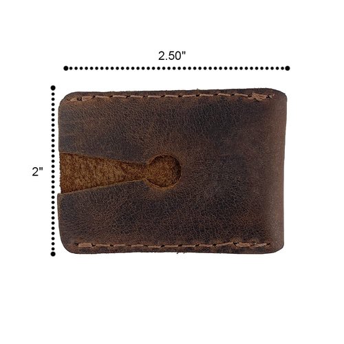Hide & Drink, Leather Double Edge Safety Razor Head Protective Sheath, Shaving Travel Cover Handmade (Bourbon Brown)