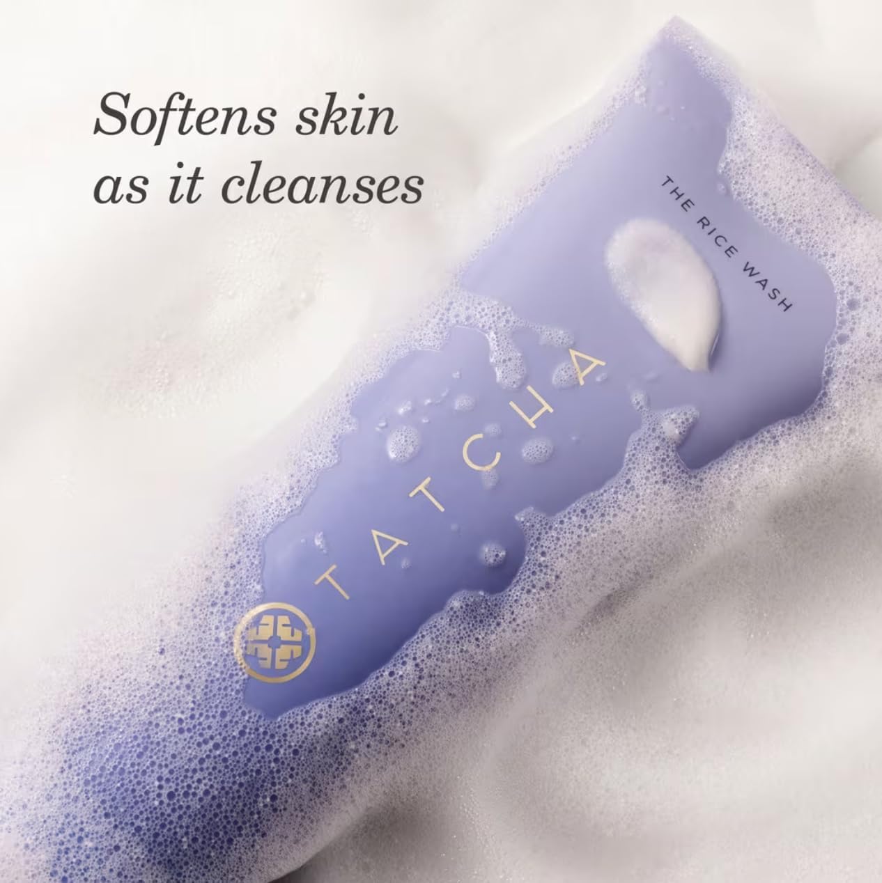 TATCHA The Rice Wash - Travel-Sized Soft Cream Facial Cleanser for Luminous Skin | 50 ml/1.7 fl. oz.