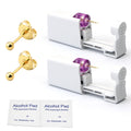 YINPAD 2 psc Ear Piercing Kit, Disposable ear piercing gun tool, pre-installed with gold 3mm pea earrings, at Home Self Piercing Kit (Little golden ball)