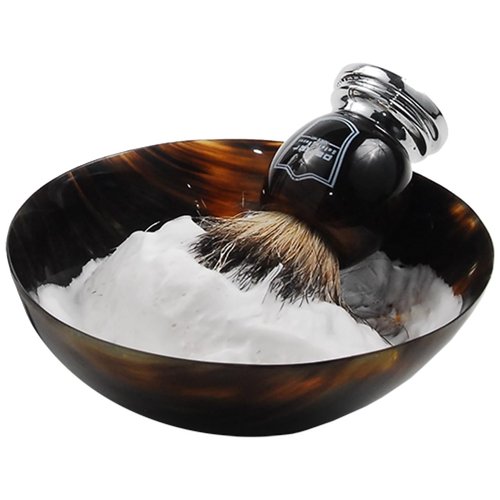 Parker Genuine Ox Horn Palm Lathering Shave Bowl – Handcrafted Natural Horn Bowl for Wet Shaving & Shave Soap Lather Mixing