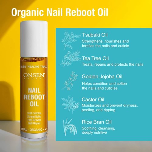 Onsen Secret Nail Reboot Duo - Natural Nail Treatment & Cuticle Repair - 15ml Cream & 10ml Oil