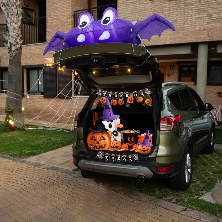 Halloween Inflatable Car Decorations Kit - 6 FT Bat with Lights, 2 Pack