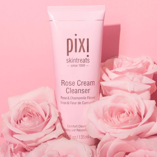 Pixi Beauty Rose Cream Cleanser - Mineral-Rich Soothing Formula with Rose Flower Oil | 135ml (4.57 Fl Oz)