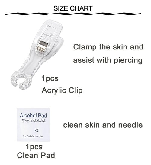 QWALIT Belly Button Piercing Gun Kit - Silver Navel Piercing Gun