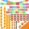 Day of the Dead Decoration Set with Marigolds Butterfly Banners Votive Candles - Orange and Yellow
