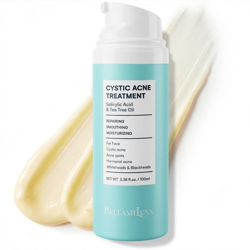 BellamiLuxx Cystic Acne Treatment for Face: Hormonal Acne Treatment Cream for Teens & Adults - Salicylic Acid & Tea Tree Oil Pimple Spot Remover - Anti-Acne Moisturizer Reduces Redness, Blemishes
