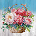 Diamond Art Kit for Adults 12x12 Inch Peony Flower Basket Special Shape