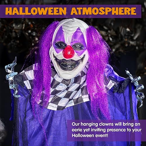 Halloween Hanging Clown Decorations - Spooky Outdoor Party Props, Set of 3