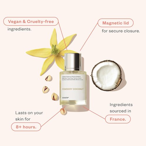 Dossier - Powdery Coconut Perfume | Inspired by T. Ford Soleil Blanc | 1.7 Fl Oz (50ml) | Vegan & Paraben Free