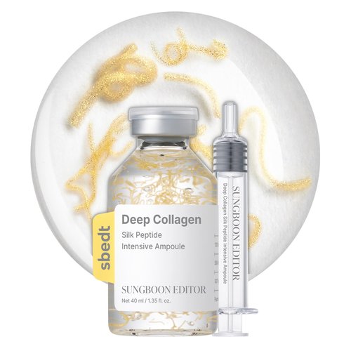 SUNGBOON EDITOR Collagen Silk Peptide Intensive Ampoule | Copper Peptides Serum for Face with Collagen & Multi Peptides | Hydrating Korean Skincare Facial Serum for Smooth-Looking Skin | 1.35 Fl Oz