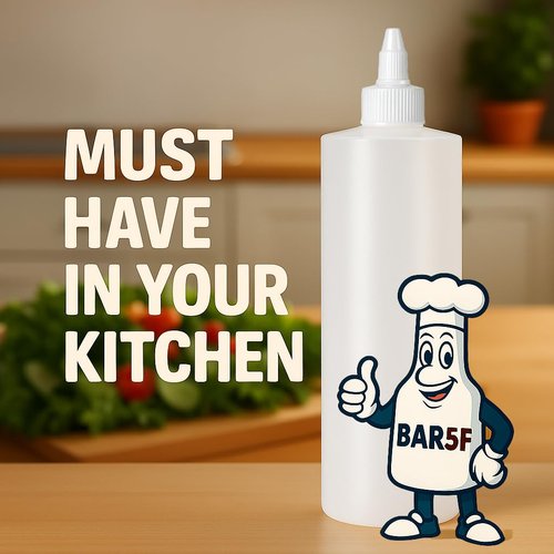 Bar5F 16 oz Condiment Squeeze Bottles (6-Pack) — Leak-Proof Twist-Top Dispensers, BPA-Free HDPE, Multi-Use for Ketchup, Dressings, Sauces & Crafts, Non-Toxic - Made in USA