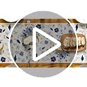 Blue Ramadan Moon Lantern Leaves Floral Table Runner - 13 x 72 Inch Seasonal Kitchen Decor