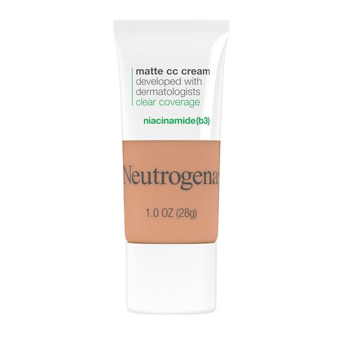 Neutrogena Clear Coverage CC Cream - Flawless Matte Finish with Niacinamide | Warm Linen, 1 oz