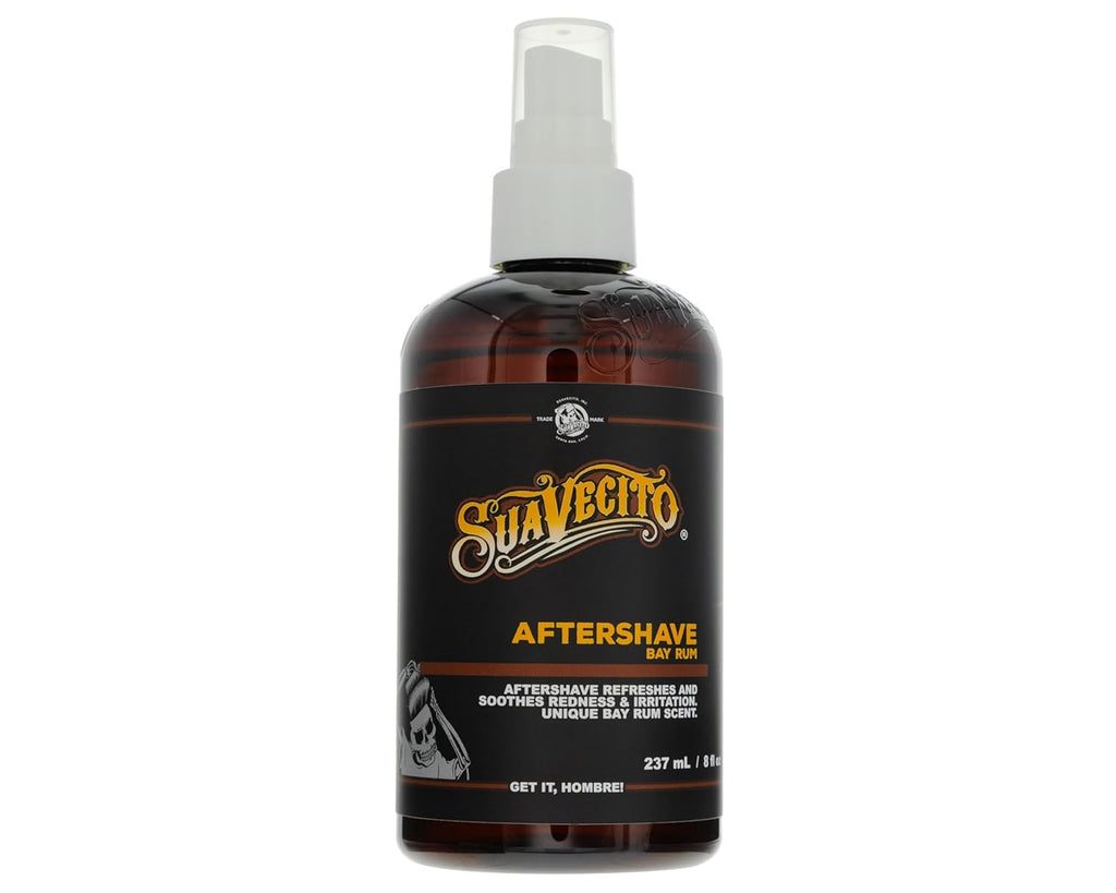 Suavecito Bay Rum Aftershave | 8 oz. Pump Spray - Soothes Skin, Prevents Irritation & Refreshes with Masculine Scent
