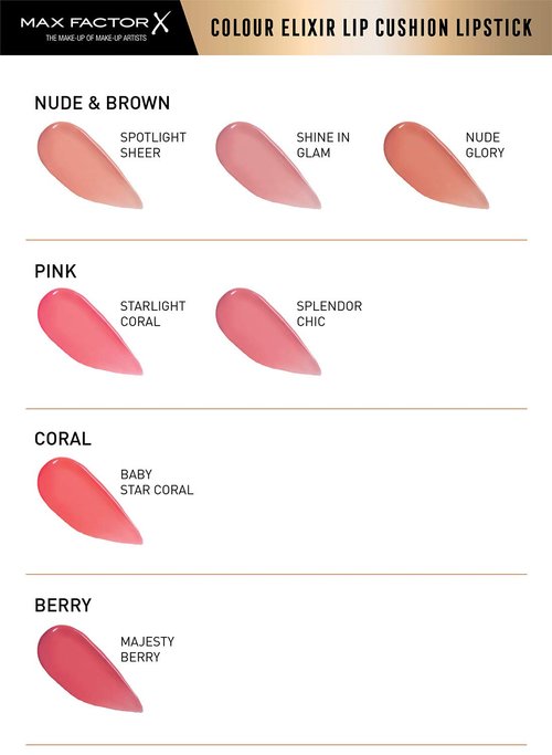 Max Factor Colour Elixir Lip Cushion Gloss - Majesty Berry | Enriched with Mineral Oil & Vitamin E, 9 ml