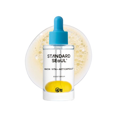 STANDARD SEOUL Brightening Bouncy Boost Serum – Radiance-Boosting K-Beauty Serum with Niacinamide, Vitamin C Blend, Lightweight Dual-Phase Glow Formula (30ml)