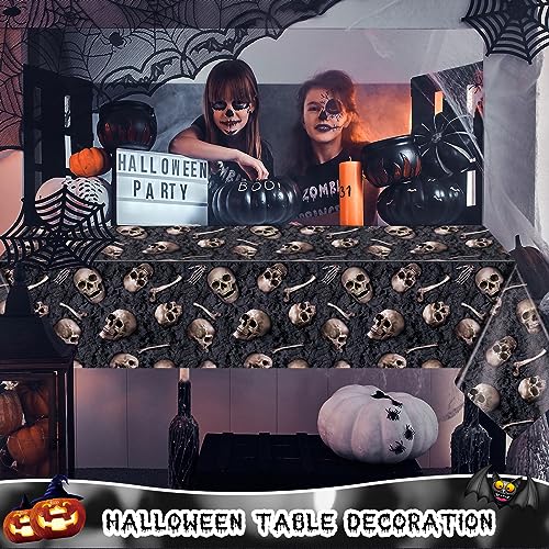 Halloween Skeleton Tablecloth 100 ft x 54 in Plastic Backdrop for Parties