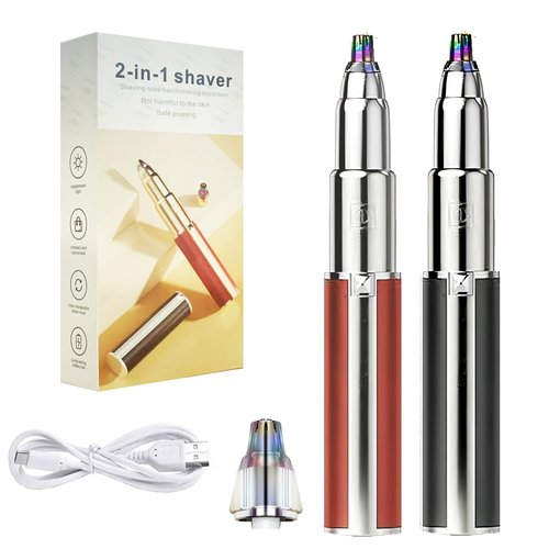Nizzarra epilator Portable Nose Hair for Women and Compact Nose Trimmer and Eyebrow Trimmer for Women (Red)