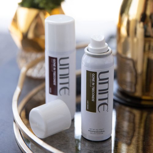 UNITE Hair - Gone in 7SECONDS Root Touch-Up - Blends & Covers Grays for All Hair Types | Light Brown, 2.0 oz