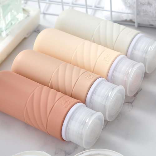 Gemice Travel Bottles for Toiletries, Tsa Approved 3oz Portable Travel Bottles, BPA Free Leak Proof Squeezable Travel Size Containers, Travel Accessories for Shampoo Conditioner Lotion (4 Pack)