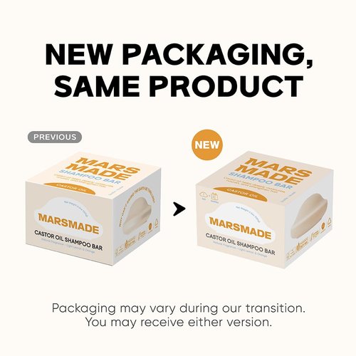Marsmade Castor Oil Shampoo Bar - Hydrating Natural Hair Soap for Growth & Scalp Nourishment | 120g (4.23 oz)