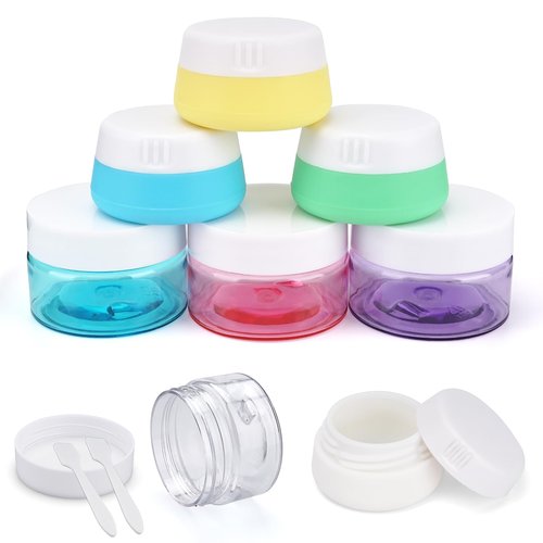 Cosywell Cream Jars for Toiletries Silicone & PP Travel Size Toiletries 8PCS TSA Approved Leak-proof Travel Size Containers Refillable Cosmetic Containers with Lid for Lotion Makeup Cosmetics