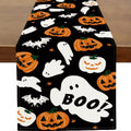 Halloween Ghost Pumpkin Table Runner 13x108 Inch - Fall Festival Decor