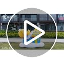 Lewondr 5FT Outdoor Inflatable Ramadan Moon Decoration with 4 LEDs - Yellow & Blue