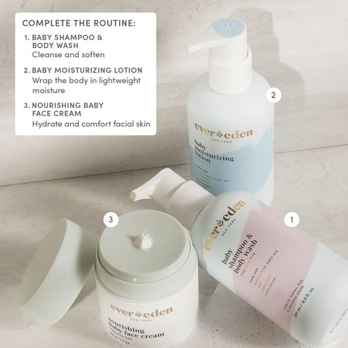 Evereden Baby Shampoo & Body Wash - Gentle 2-in-1 Hydrating Formula | 8.5 fl oz, Non-Toxic & Fragrance-Free for Sensitive Skin