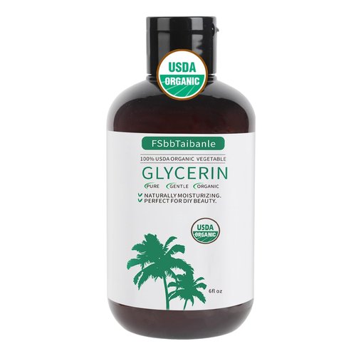 FSbbTaibanle Organic Vegetable Glycerin – USDA Organic Certified, 100% Pure, 6 Fl Oz – Natural Skin & Hair Moisturizer – Ideal for DIY Beauty, Soaps, Lotions & More – Non-GMO, Palm Oil Free