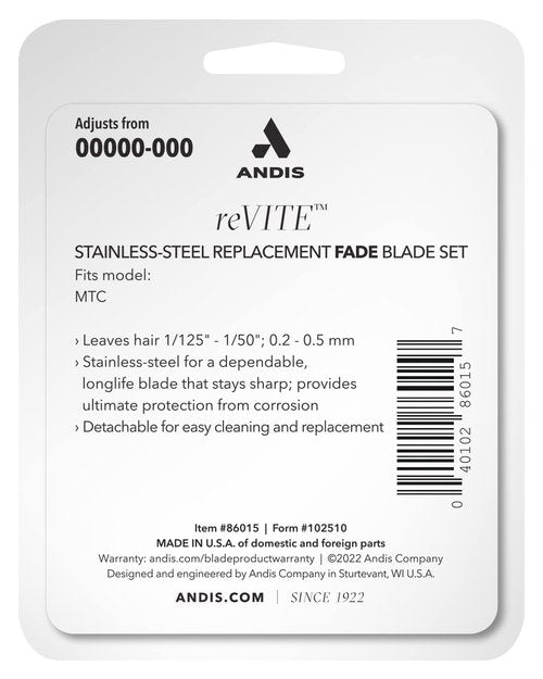 Andis 86015 Fade Clipper Replacement Blade - Durable Stainless Steel Design for Precision Cuts