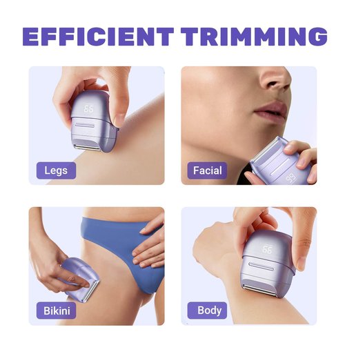 UNIMIKO Electric Shaver For Women, Waterproof Wet Dry Mini Electric Razors For Women - Cordless Rechargeable Foil Shaver For Hair Removal, Legs, Face, Body, Bikini,Sensitive Skin, Teens, Ladie(Purple)