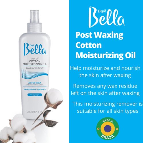 Depil Bella Post Waxing Oil Moisturizing Remover | Cotton Seed Oil for Soft and Smooth Skin | 500ml