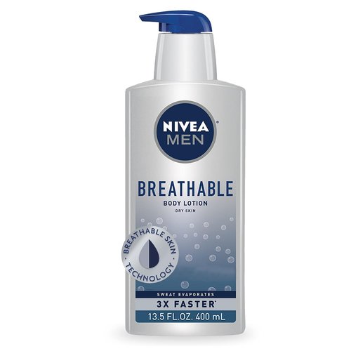 NIVEA MEN Body Lotion - 48 Hour Hydration for Men | Breathable Formula, 13.5 Fl Oz