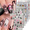 Halloween Nail Stickers Decals 3D Horror Spooky Devil Ghost A5 - Self-Adhesive Nail Art