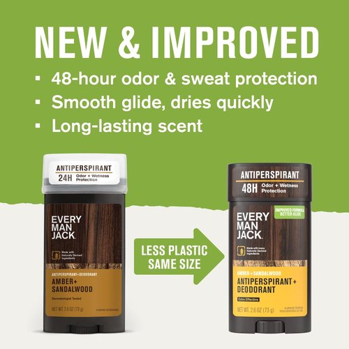 Every Man Jack Men’s Antiperspirant Deodorant Variety Pack – New & Improved Formula – Outdoor Inspired Scents - 48-Hour Odor & Sweat Defense– 2.6 oz (3 Pack)