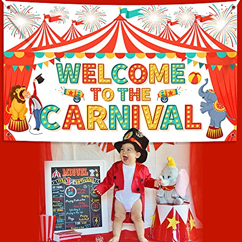 Carnival Welcome Banner 72x44 Inch - Party Backdrop & Outdoor Yard Decor