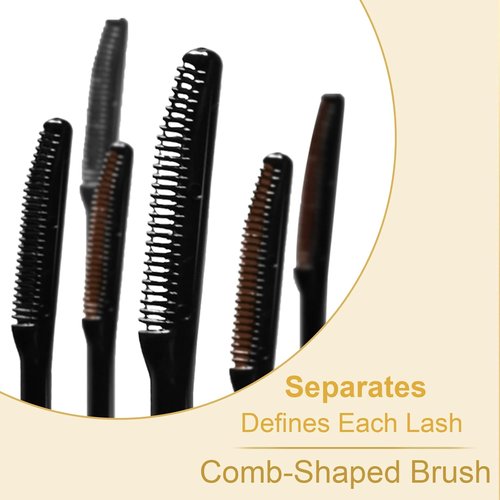 Skiennix Brown Mascara Primer - Lengthening Formula for Fine, Short Lashes | Quick-Dry, Waterproof, Clump-Free Comb Brush
