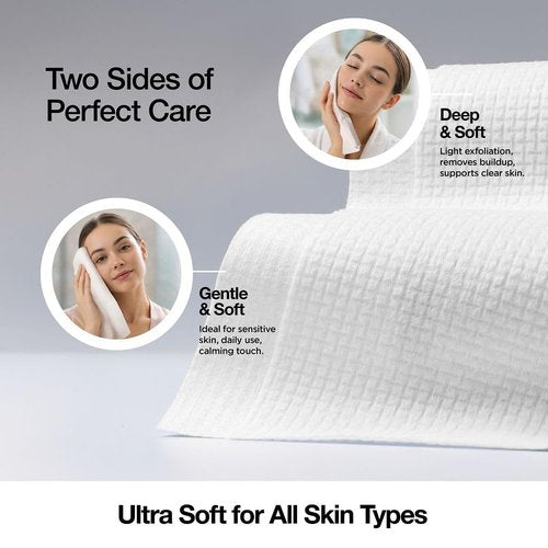 Face Towels - Ultra Soft and Thick Disposable Face Towelettes for Women - Biodegradable Facial Towels for Sensitive Skin - Face Cleansing, Makeup Removal, 10x12 Extra Large - 100 Pack