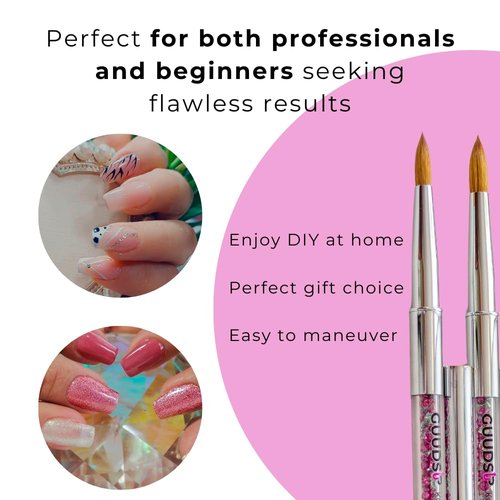 Kolinsky Acrylic Nail Brush Size 8 – Professional Nail Art Brush for Acrylic Application, No Shedding, Precision Control for Salon & DIY Nails – GUUDSUP
