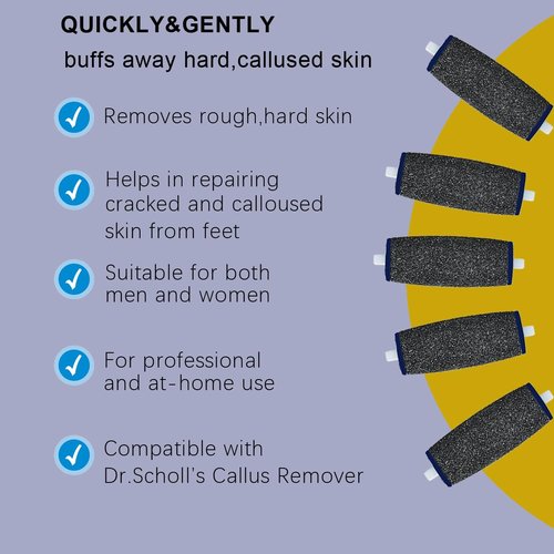 Replacement Roller Compatible with Dr. Scholl's Callus Remover Electronic Foot File-Extra Coarse (12 Pack)