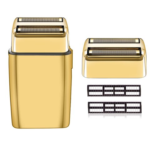 Replacment Foil and Cutter for Babyliss Pro MetalFX Double Foil Shavers Head，2 Count,Gold