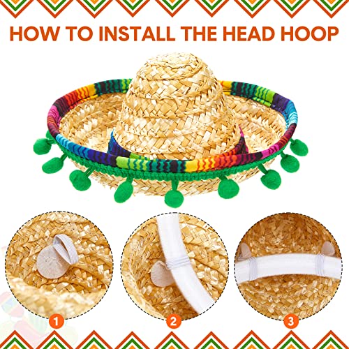 Mini Sombrero Headbands - Classic Fiesta Mexican Party Accessories (12 Pcs) - Variation: Classic