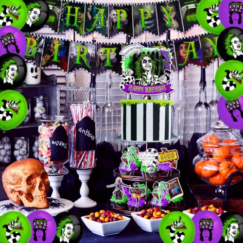 Halloween Birthday Decorations Set with Horror Beetleju Characters - 32 Pieces